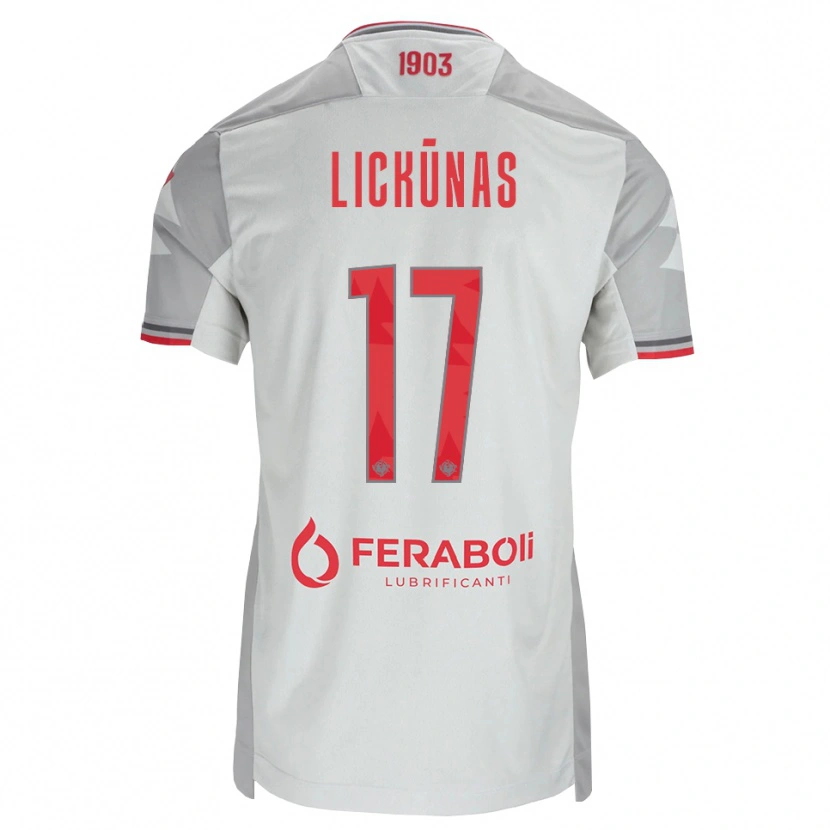 Danxen Niño Camiseta Adrian Lickūnas #17 Gris Blanco Rojo 2ª Equipación 2026/27 La Camisa