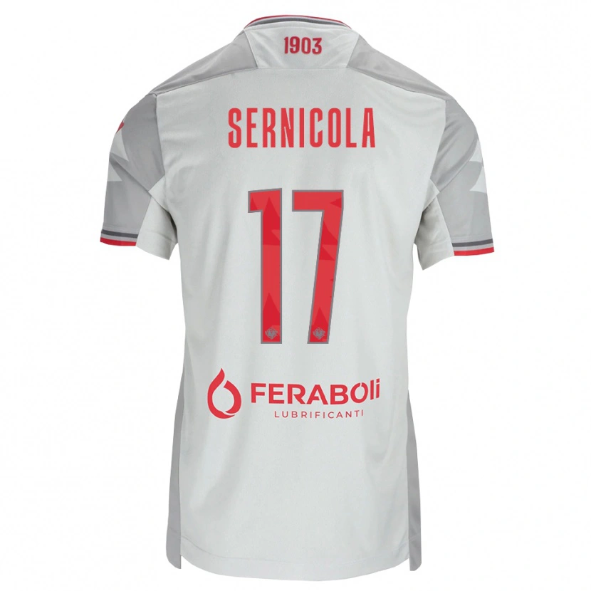 Danxen Niño Camiseta Leonardo Sernicola #17 Gris Blanco Rojo 2ª Equipación 2026/27 La Camisa