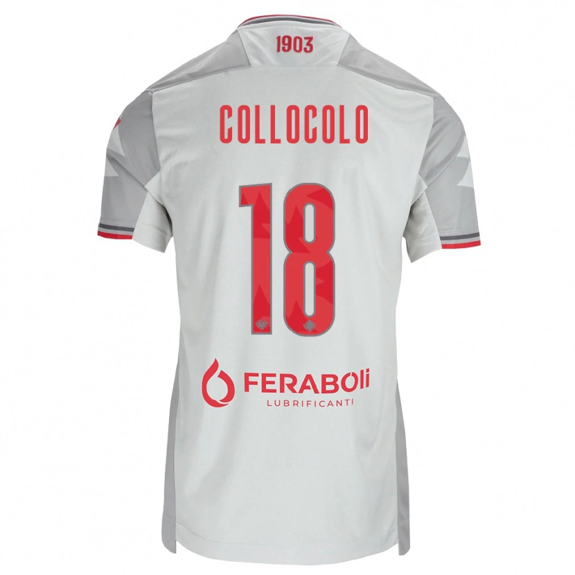 Danxen Niño Camiseta Michele Collocolo #18 Gris Blanco Rojo 2ª Equipación 2026/27 La Camisa