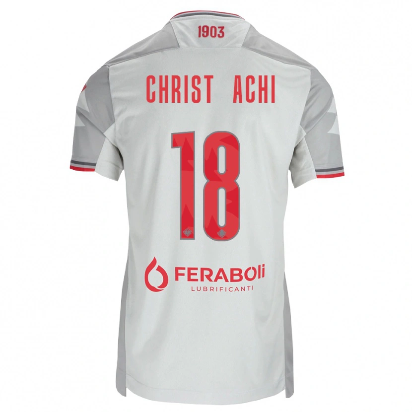 Danxen Niño Camiseta Ange Christ Achi #18 Gris Blanco Rojo 2ª Equipación 2026/27 La Camisa