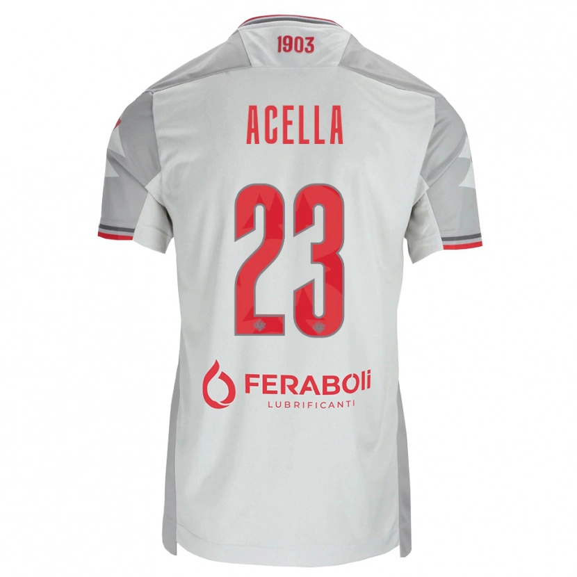 Danxen Niño Camiseta Christian Acella #23 Gris Blanco Rojo 2ª Equipación 2026/27 La Camisa
