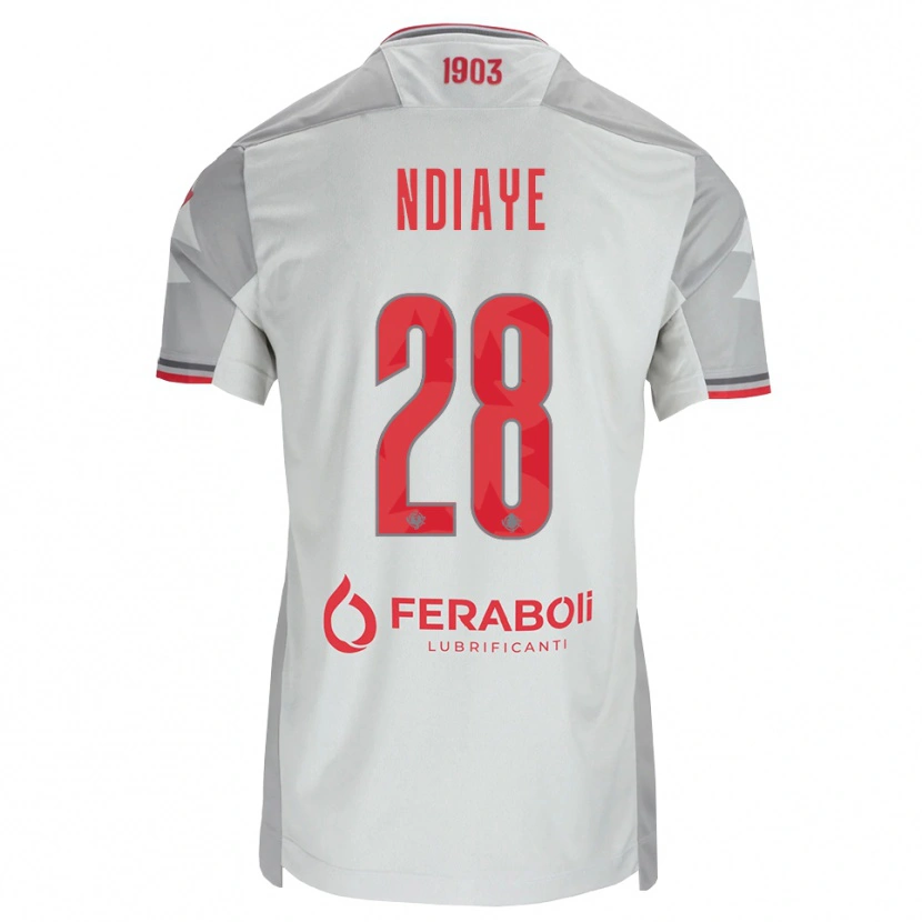Danxen Niño Camiseta Maissa Ndiaye #28 Gris Blanco Rojo 2ª Equipación 2026/27 La Camisa