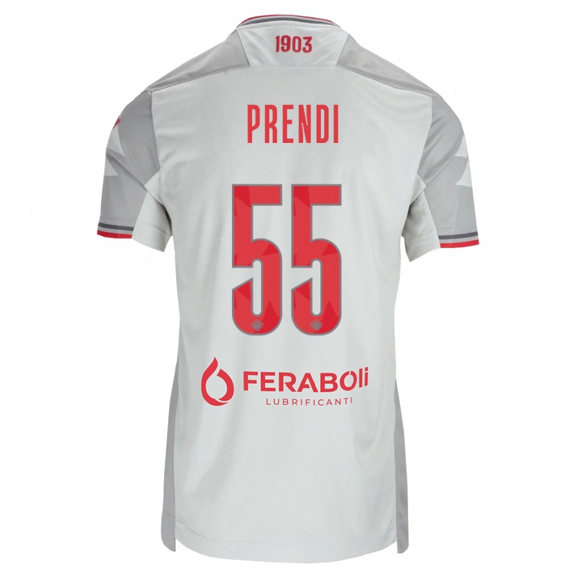 Danxen Niño Camiseta Denis Prendi #55 Gris Blanco Rojo 2ª Equipación 2026/27 La Camisa