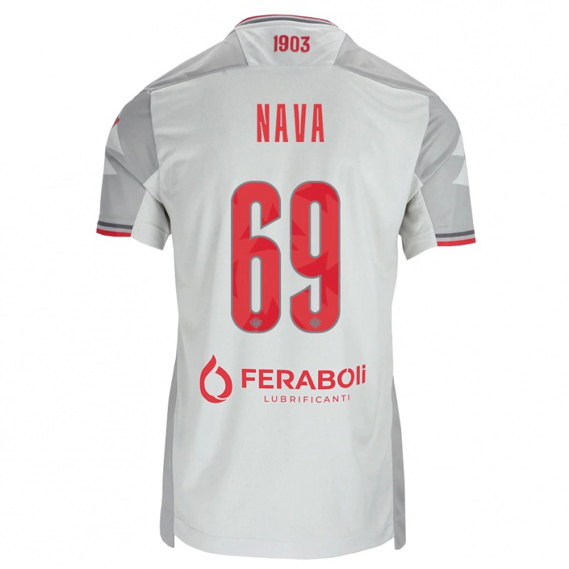 Danxen Niño Camiseta Lapo Nava #69 Gris Blanco Rojo 2ª Equipación 2026/27 La Camisa