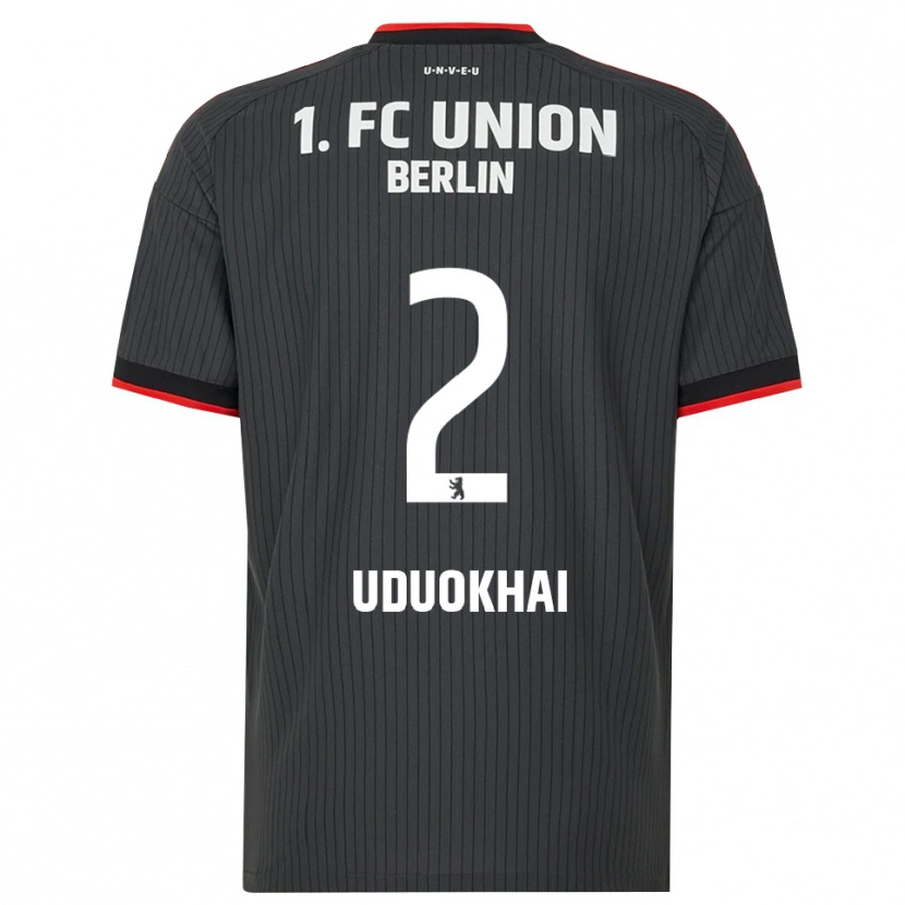 Danxen Niño Camiseta Felix Uduokhai #2 Negro Blanco Rojo 2ª Equipación 2026/27 La Camisa
