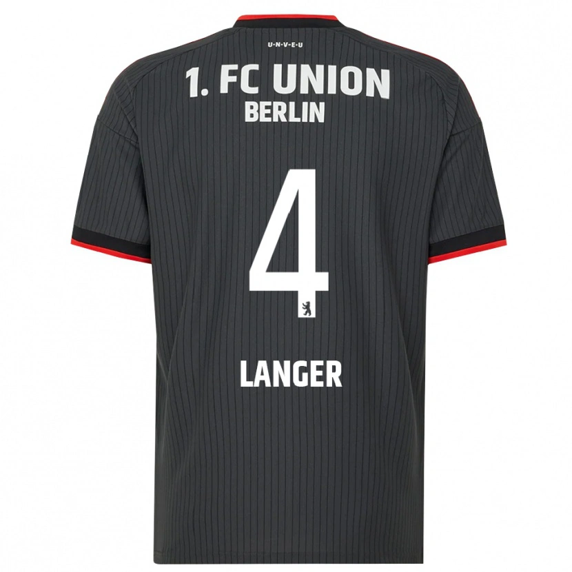 Danxen Niño Camiseta Richard Langer #4 Negro Blanco Rojo 2ª Equipación 2026/27 La Camisa