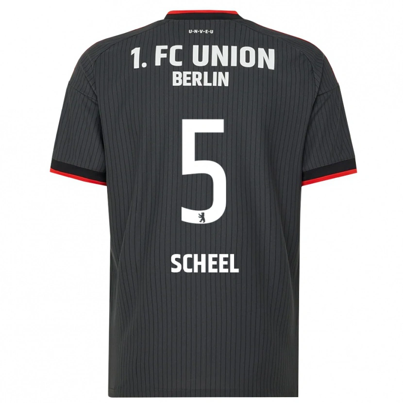 Danxen Niño Camiseta Luca Scheel #5 Negro Blanco Rojo 2ª Equipación 2026/27 La Camisa