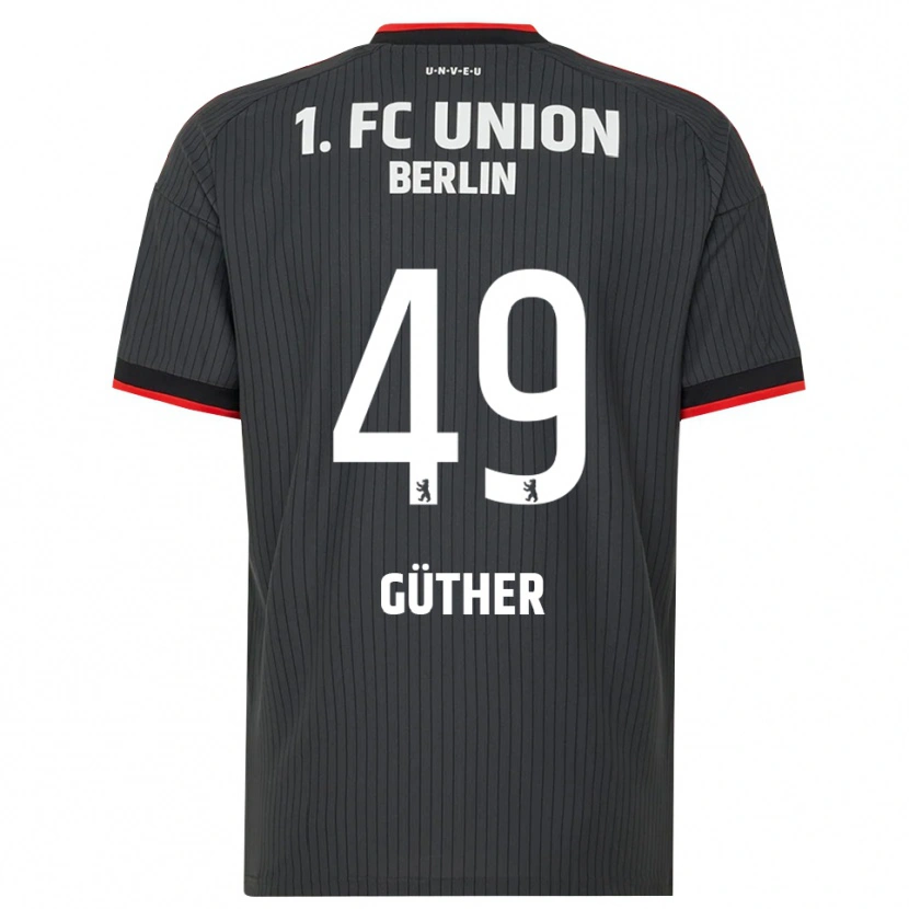Danxen Niño Camiseta Linus Güther #49 Negro Blanco Rojo 2ª Equipación 2026/27 La Camisa