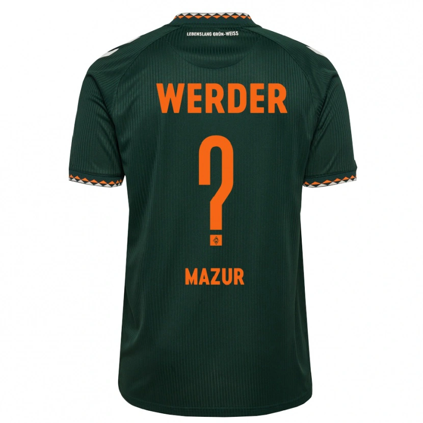 Danxen Niño Camiseta Noah Mazur #0 Verde Oscuro Naranja Blanco 2ª Equipación 2026/27 La Camisa