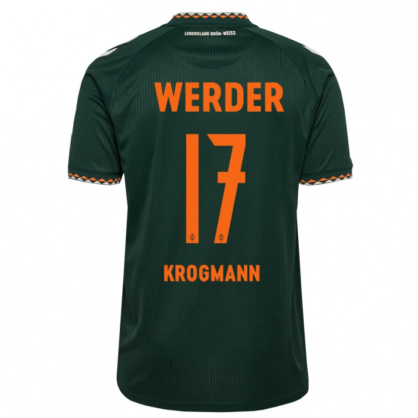 Danxen Niño Camiseta Avid Krogmann #17 Verde Oscuro Naranja Blanco 2ª Equipación 2026/27 La Camisa