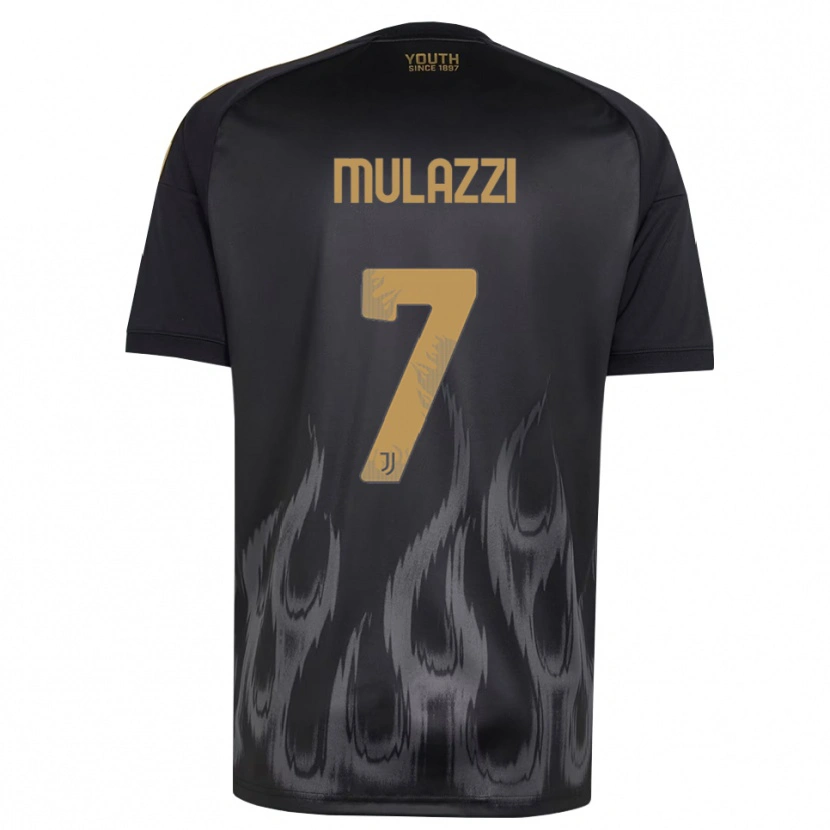 Danxen Niño Camiseta Gabriele Mulazzi #7 Negro Marrón Equipación Tercera 2026/27 La Camisa