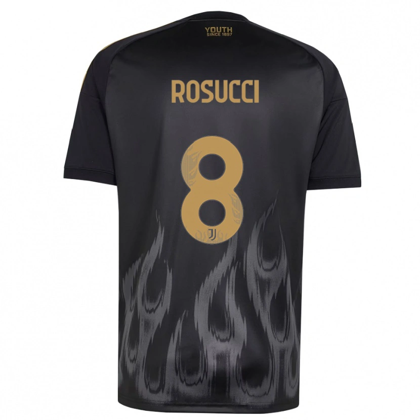 Danxen Niño Camiseta Martina Rosucci #8 Negro Marrón Equipación Tercera 2026/27 La Camisa
