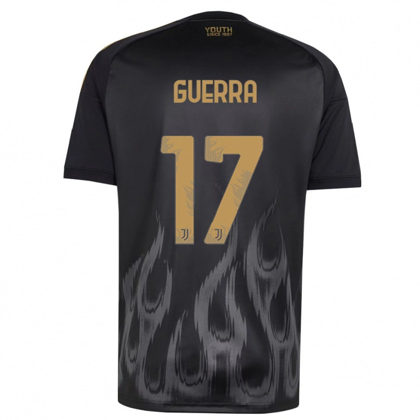 Danxen Niño Camiseta Simone Guerra #17 Negro Marrón Equipación Tercera 2026/27 La Camisa