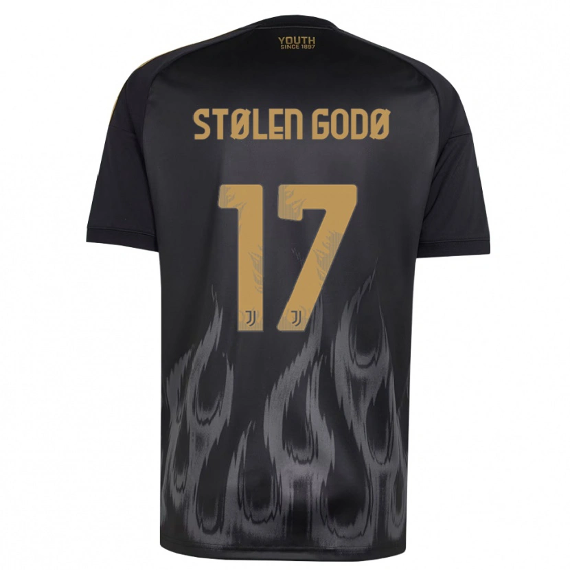 Danxen Niño Camiseta Emma Stølen Godø #17 Negro Marrón Equipación Tercera 2026/27 La Camisa