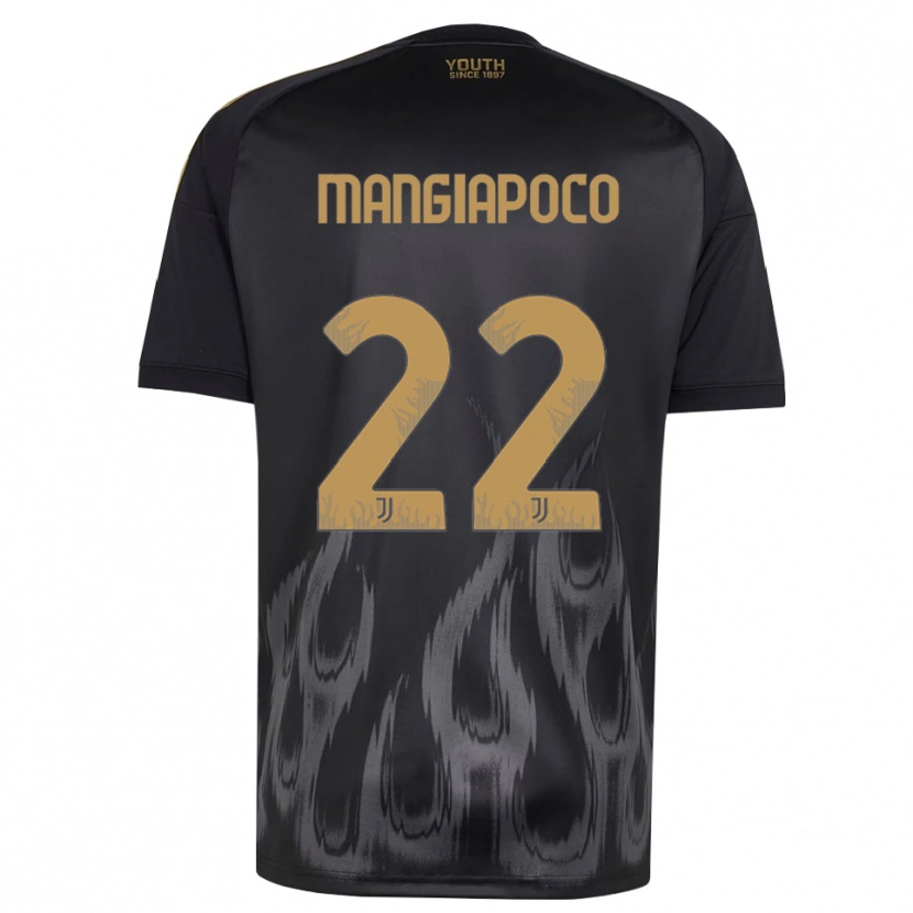 Danxen Niño Camiseta Stefano Mangiapoco #22 Negro Marrón Equipación Tercera 2026/27 La Camisa