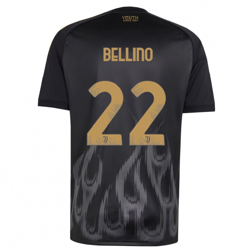 Danxen Niño Camiseta Filippo Bellino #22 Negro Marrón Equipación Tercera 2026/27 La Camisa