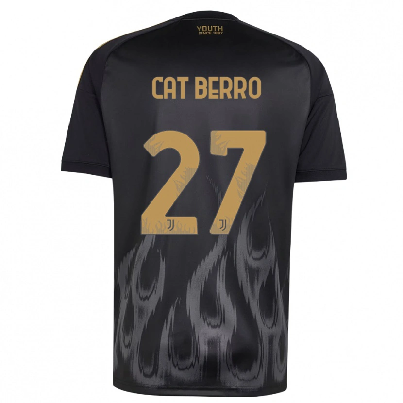 Danxen Niño Camiseta Simone Cat Berro #27 Negro Marrón Equipación Tercera 2026/27 La Camisa