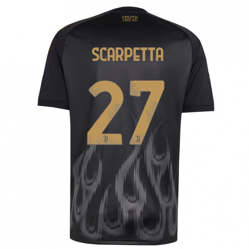 Danxen Niño Camiseta Jacopo Scarpetta #27 Negro Marrón Equipación Tercera 2026/27 La Camisa