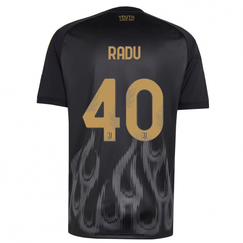 Danxen Niño Camiseta Riccardo Radu #40 Negro Marrón Equipación Tercera 2026/27 La Camisa