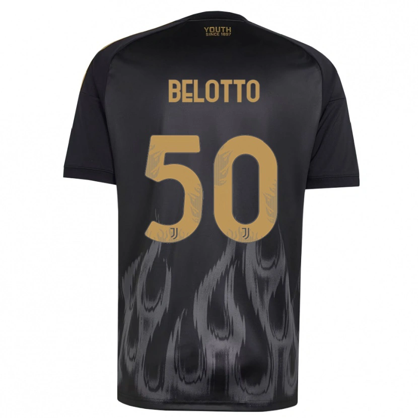 Danxen Niño Camiseta Soledad Belotto #50 Negro Marrón Equipación Tercera 2026/27 La Camisa