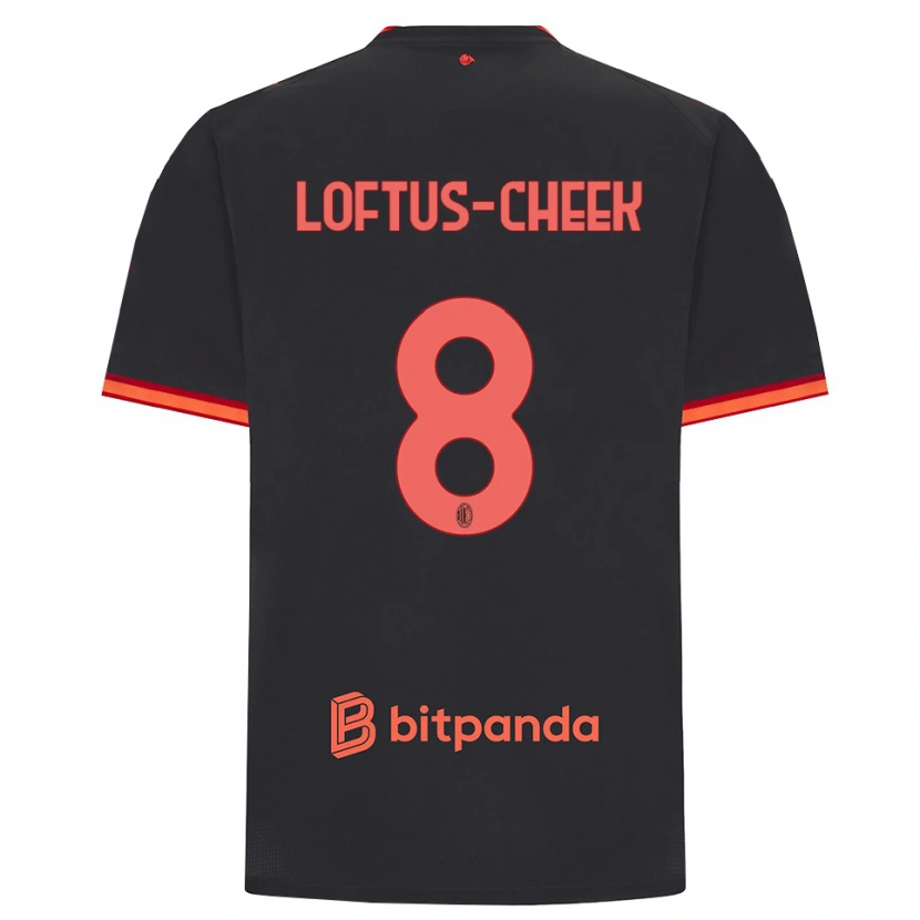 Danxen Niño Camiseta Ruben Loftus-Cheek #8 Rojo Negro Equipación Tercera 2026/27 La Camisa