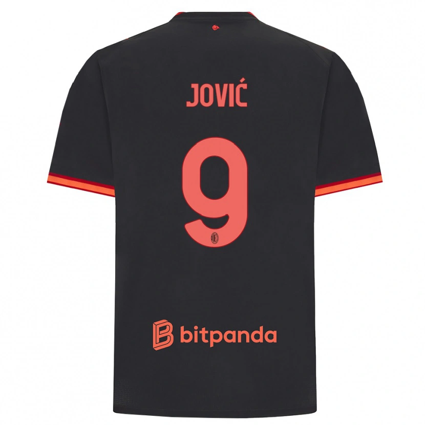 Danxen Niño Camiseta Luka Jovic #9 Rojo Negro Equipación Tercera 2026/27 La Camisa