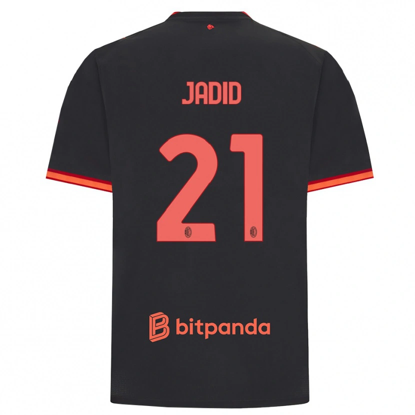 Danxen Niño Camiseta Akram Jadid #21 Rojo Negro Equipación Tercera 2026/27 La Camisa