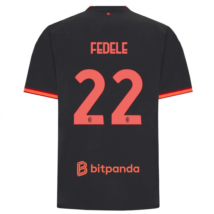 Danxen Niño Camiseta Noemi Fedele #22 Rojo Negro Equipación Tercera 2026/27 La Camisa