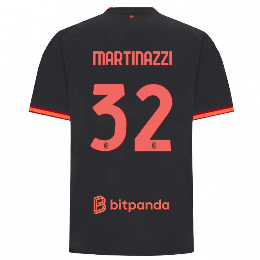 Danxen Niño Camiseta Luca Martinazzi #32 Rojo Negro Equipación Tercera 2026/27 La Camisa