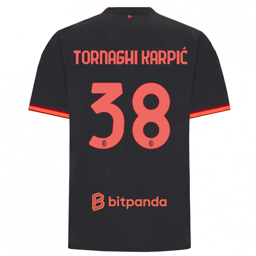 Danxen Niño Camiseta Lavinia Tornaghi Karpić #38 Rojo Negro Equipación Tercera 2026/27 La Camisa