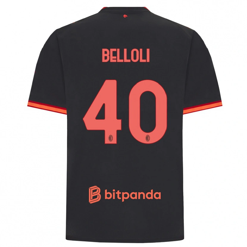 Danxen Niño Camiseta Sofia Belloli #40 Rojo Negro Equipación Tercera 2026/27 La Camisa