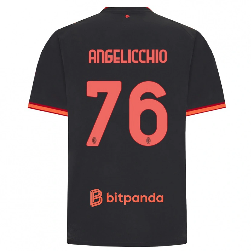Danxen Niño Camiseta Mattia Angelicchio #76 Rojo Negro Equipación Tercera 2026/27 La Camisa