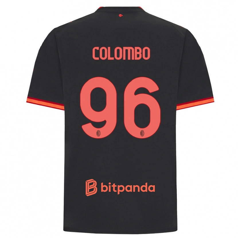 Danxen Niño Camiseta Leonardo Colombo #96 Rojo Negro Equipación Tercera 2026/27 La Camisa