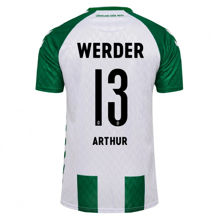 Danxen Niño Camiseta Arthur Augusto De Matos Soares #13 Verde Blanco 1ª Equipación 2026/27 La Camisa