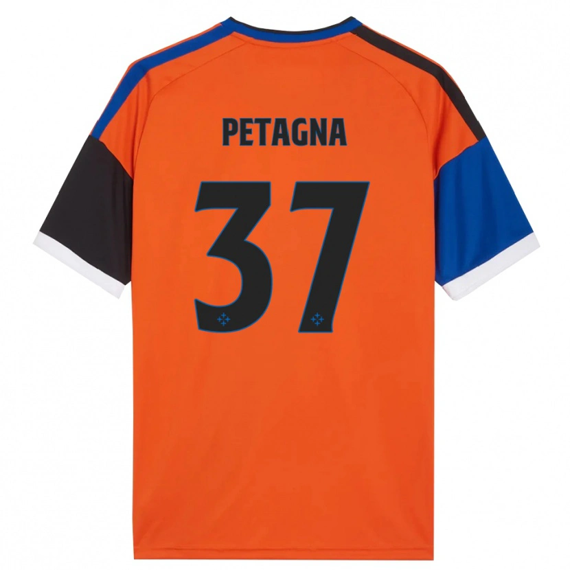 Danxen Niño Camiseta Andrea Petagna #37 Naranja Azul Negro Blanco 2ª Equipación 2026/27 La Camisa