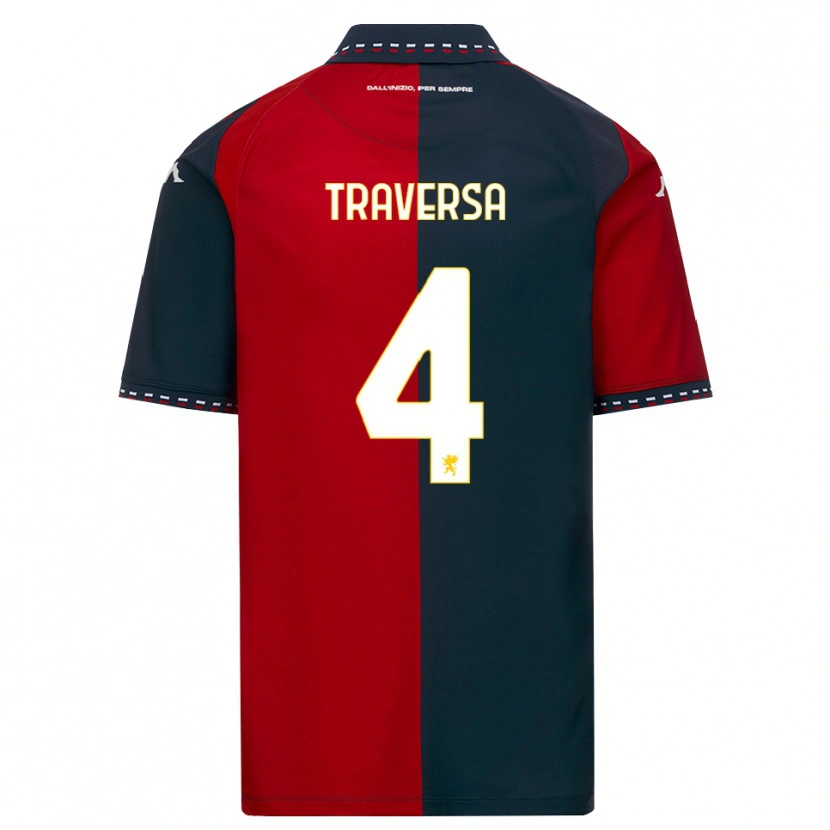 Danxen Hombre Camiseta Pietro Traversa #4 Rojo Negro Blanco 1ª Equipación 2026/27 La Camisa