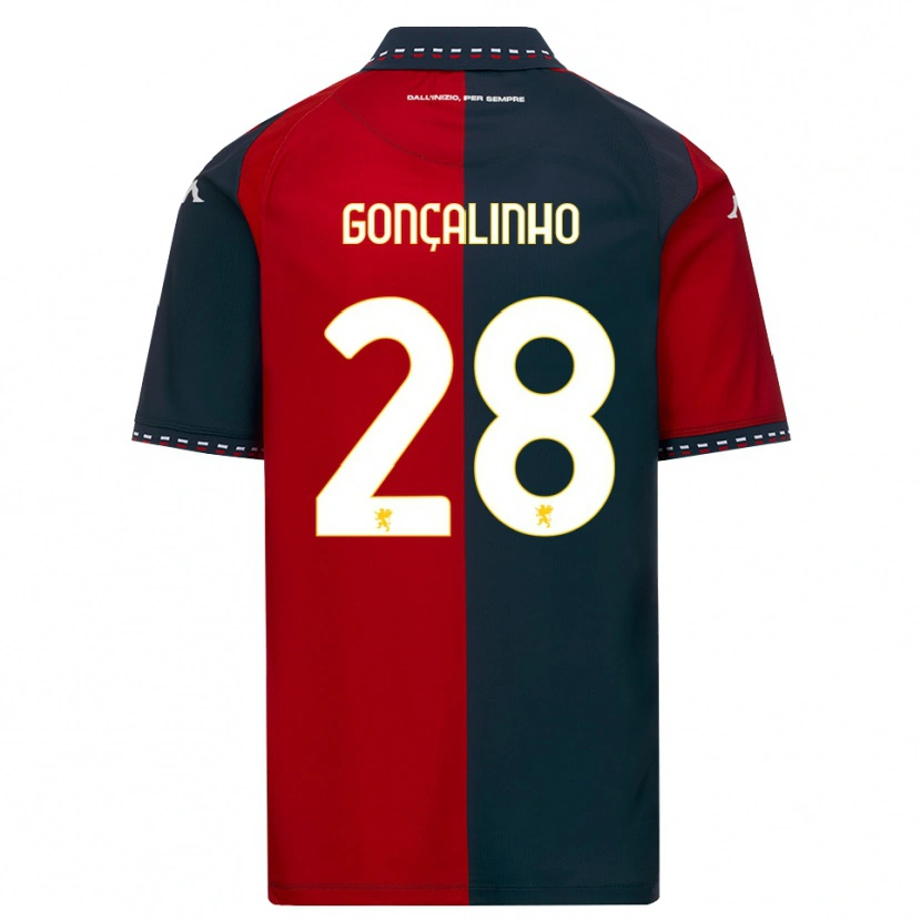 Danxen Hombre Camiseta João Gonçalinho #28 Rojo Negro Blanco 1ª Equipación 2026/27 La Camisa