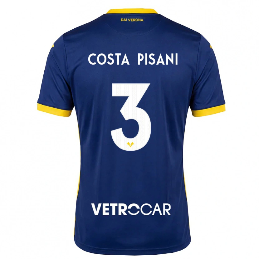 Danxen Hombre Camiseta Davide Costa Pisani #3 Azul Real Amarillo Blanco 1ª Equipación 2026/27 La Camisa