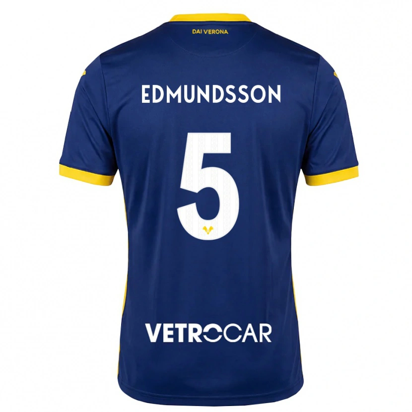 Danxen Hombre Camiseta Andrias Edmundsson #5 Azul Real Amarillo Blanco 1ª Equipación 2026/27 La Camisa