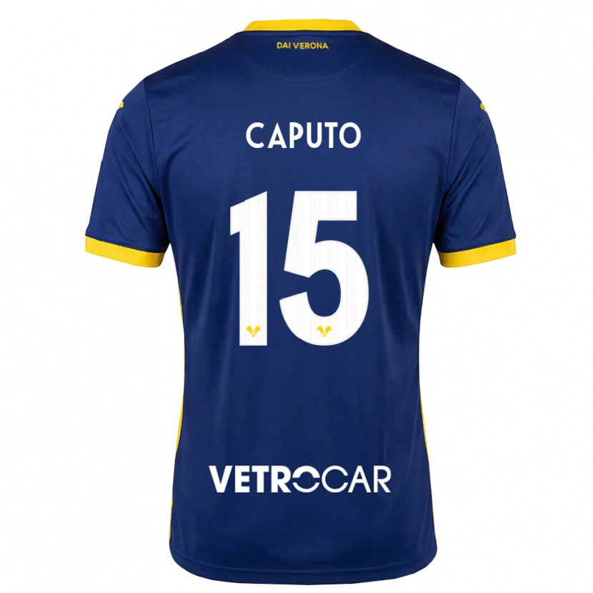 Danxen Hombre Camiseta Francesco Caputo #15 Azul Real Amarillo Blanco 1ª Equipación 2026/27 La Camisa
