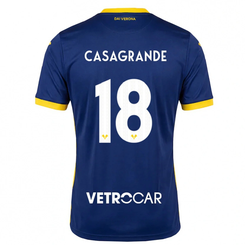 Danxen Hombre Camiseta Davide Casagrande #18 Azul Real Amarillo Blanco 1ª Equipación 2026/27 La Camisa