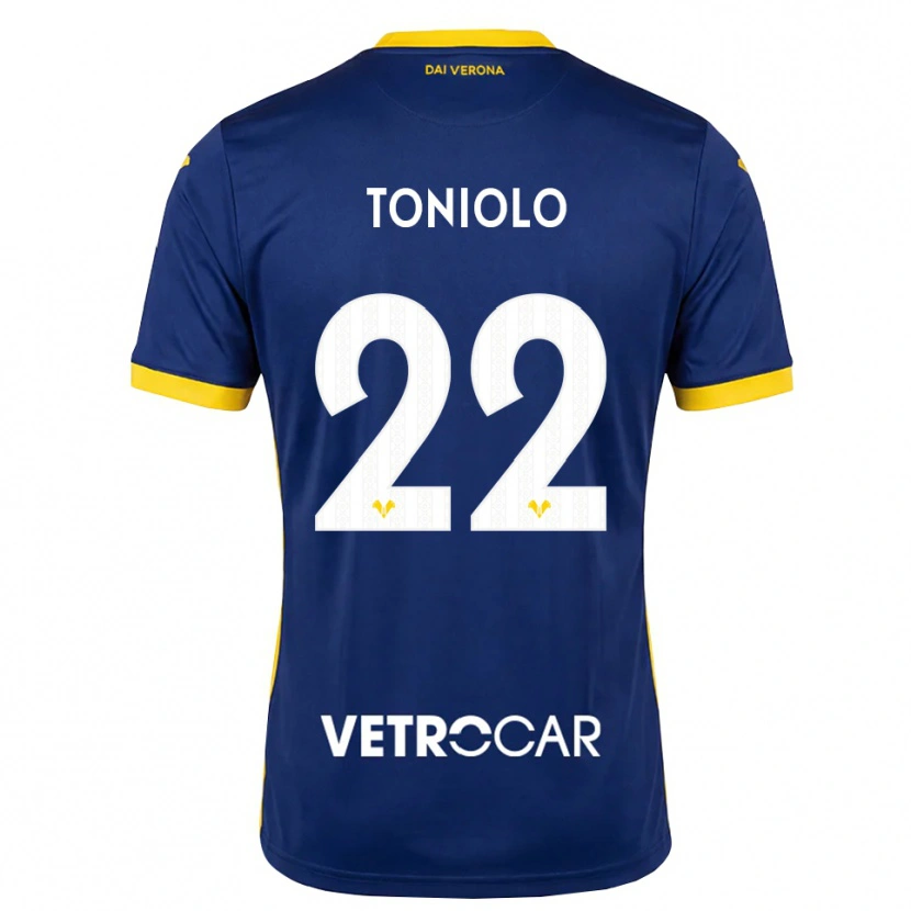 Danxen Hombre Camiseta Giacomo Toniolo #22 Azul Real Amarillo Blanco 1ª Equipación 2026/27 La Camisa