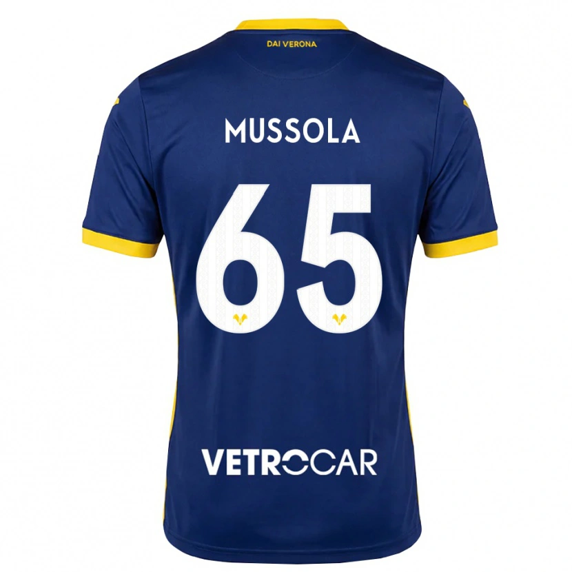 Danxen Hombre Camiseta Matteo Mussola #65 Azul Real Amarillo Blanco 1ª Equipación 2026/27 La Camisa