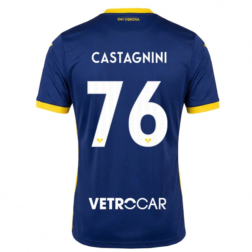 Danxen Hombre Camiseta Mirko Castagnini #76 Azul Real Amarillo Blanco 1ª Equipación 2026/27 La Camisa