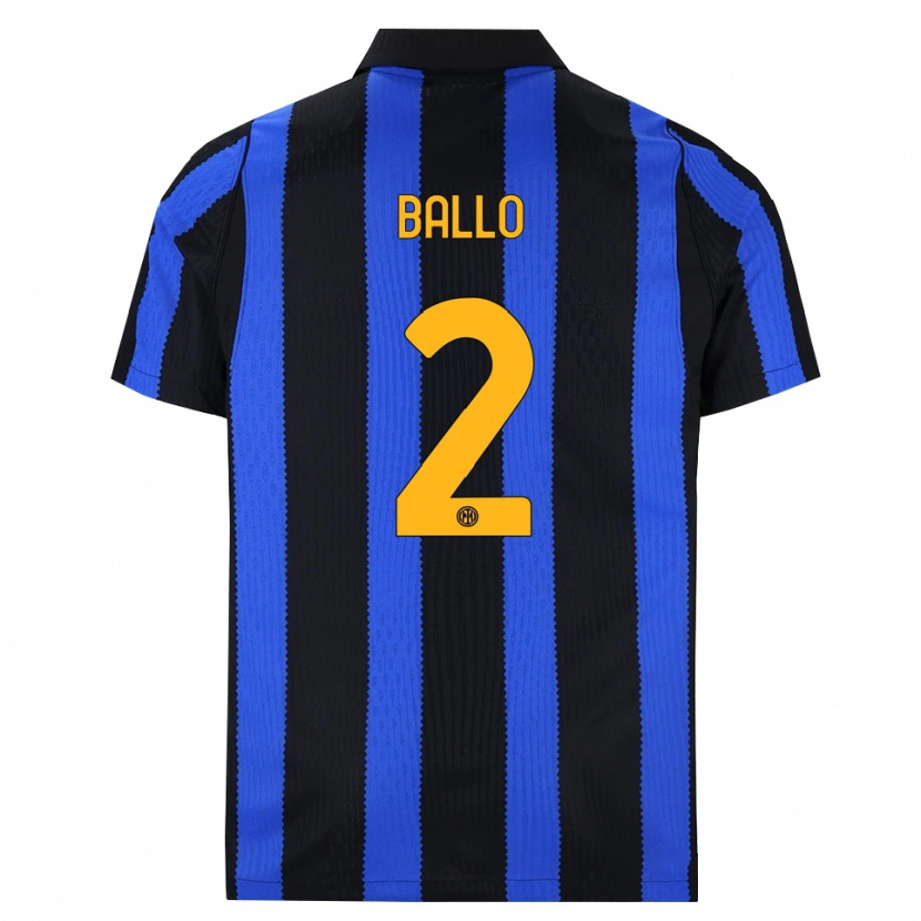 Danxen Hombre Camiseta Lamine Ballo #2 Negro Azul Amarillo 1ª Equipación 2026/27 La Camisa
