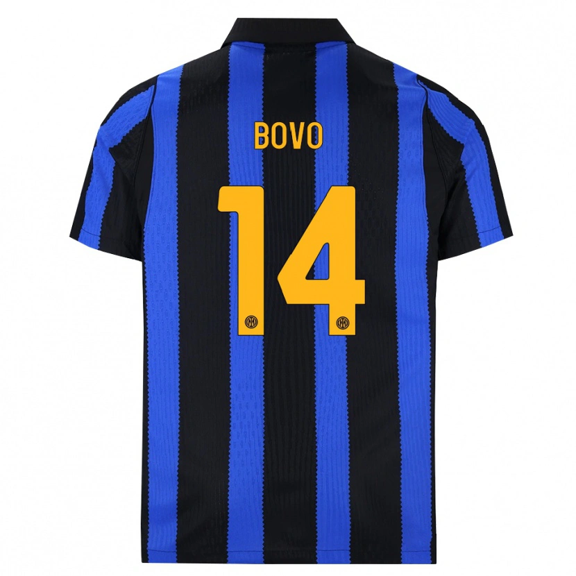 Danxen Hombre Camiseta Leonardo Bovo #14 Negro Azul Amarillo 1ª Equipación 2026/27 La Camisa
