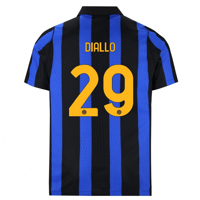 Danxen Hombre Camiseta Oumar Diallo #29 Negro Azul Amarillo 1ª Equipación 2026/27 La Camisa