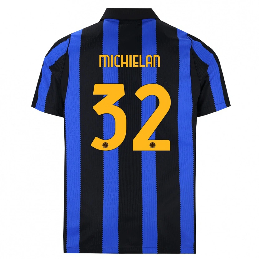Danxen Hombre Camiseta Mattia Michielan #32 Negro Azul Amarillo 1ª Equipación 2026/27 La Camisa