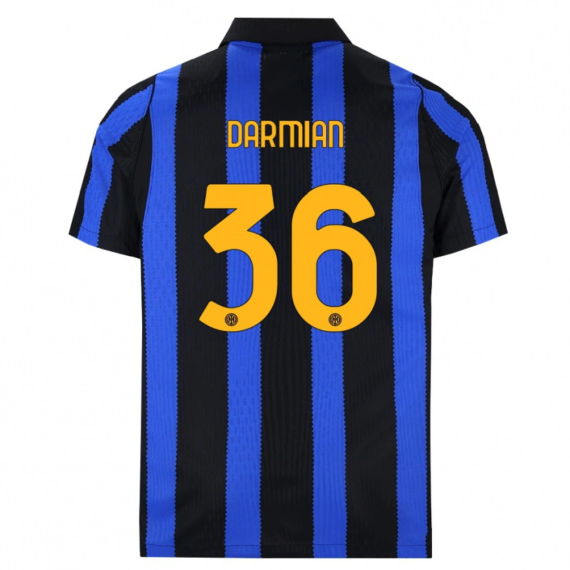 Danxen Hombre Camiseta Matteo Darmian #36 Negro Azul Amarillo 1ª Equipación 2026/27 La Camisa