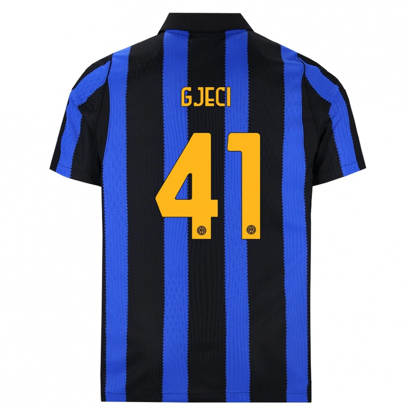 Danxen Hombre Camiseta Delis Gjeci #41 Negro Azul Amarillo 1ª Equipación 2026/27 La Camisa